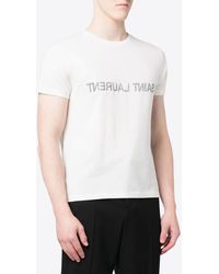 Saint Laurent - Reverse Logo Print T-Shirt - Lyst