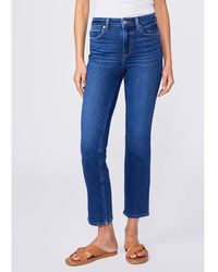 PAIGE - Cindy High Rise Straight Leg Clean Hem Jeans - Lyst