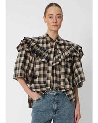 Stella Nova - Frill Checked Organic Cotton Blouse - Lyst