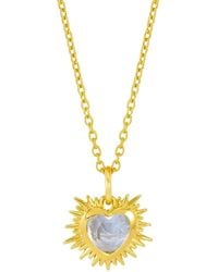 Rachel Jackson - Electric Love March Birthstone Heart Necklace - Lyst