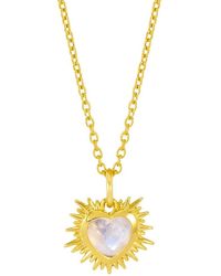 Rachel Jackson - Electric Love June Birthstone Heart Necklace - Lyst