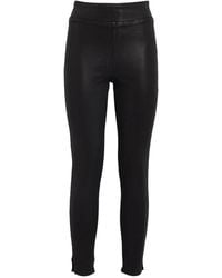 FRAME - The Jetset Coated Skinny Crop Slit Jeans - Lyst