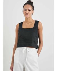 Rails - Akira Linen Square Neck Top - Lyst