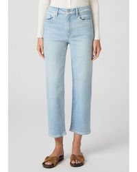 PAIGE - Stevie Crop High Rise Straight Leg Jeans - Lyst