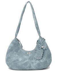 Ganni - Bou Hobo Medium Denim Bag - Lyst