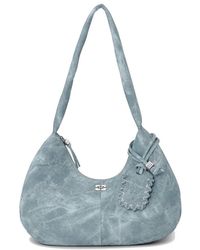 Ganni - Bou Hobo Medium Denim Bag - Lyst