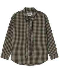 The Tiny Big Sister - Check Bow Neck Shirt - Lyst
