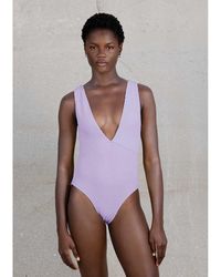 Sorbet Island - Ariel Crinkle V-Neck Swimsuit - Lyst