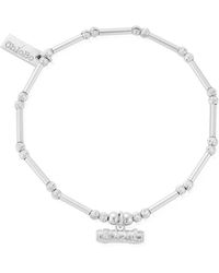 ChloBo - Dainty Moon Cut Sparkle T-Bar Bracelet - Lyst