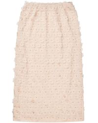 Munthe - Bloomy Floral Applique Midi Skirt - Lyst