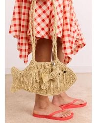 Damson Madder - Raffia Fish Bag - Lyst