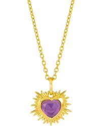 Rachel Jackson - Electric Love February Birthstone Heart Necklace - Lyst