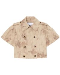 Ganni - Double Cotton Short Sleeve Jacket - Lyst