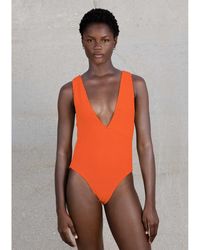 Sorbet Island - Ariel Crinkle V-Neck Swimsuit - Lyst