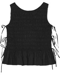 Ganni - Poplin Smock Tie String Top - Lyst