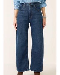 PAIGE - Arellia Skimmer Barrel Leg Jean - Lyst
