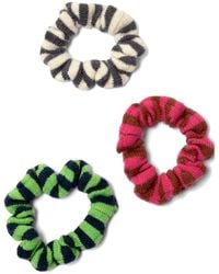 Damson Madder - Stripe 3 Pack Knitted Scrunchies - Lyst