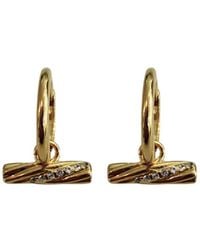 Rachel Jackson - Twisted T Baf Huggie Hoop Earrings - Lyst