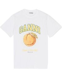 Ganni - Basic Jersey Peach Relaxed T-Shirt - Lyst