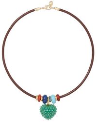 Roxanne Assoulin - Leather Stone Slider Charm Necklace - Lyst