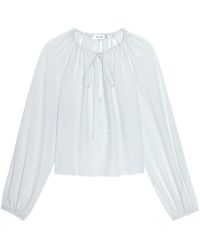 FRAME - The Balloon Silk Blouse - Lyst