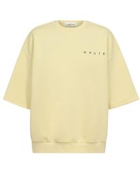Haute L'Amitié - Maxi Split Short Sleeve Logo Sweatshirt - Lyst