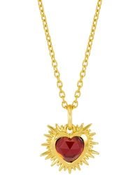 Rachel Jackson - Electric Love January Birthstone Heart Necklace - Lyst
