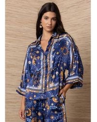 Hale Bob - Celestial Print Drawstring Blouse - Lyst