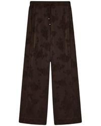 Ganni - Satin Jacquard Elasticated Trousers - Lyst