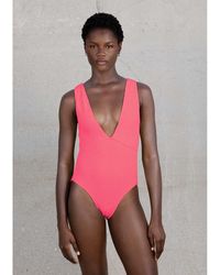 Sorbet Island - Ariel Crinkle V-Neck Swimsuit - Lyst