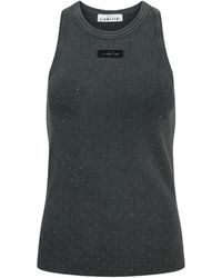 Haute L'Amitié - Ribbed Badge Stone Tank Top - Lyst