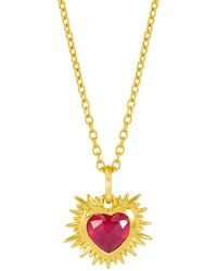 Rachel Jackson - Electric Love July Birthstone Heart Necklace - Lyst
