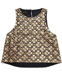 Greek Archaic Kori - Sleeveless Embroidered Cotton Top - Lyst