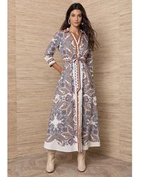 Hale Bob - Paisley Maxi Cotton Shirt Dress - Lyst