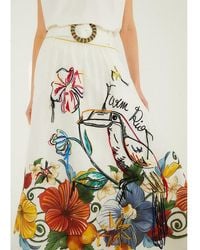 FARM Rio - Tropi Embroidered Linen Maxi Skirt - Lyst