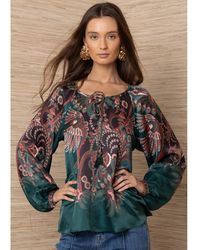 Hale Bob - Paisley Printed Long Sleeve Blouse - Lyst
