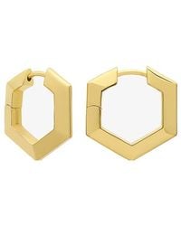 Rachel Jackson - Mini Bevelled Hexagon Hoop Earrings - Lyst