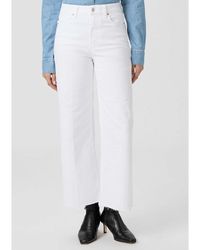 PAIGE - Anessa High Rise Wide Leg Raw Hem Jeans - Lyst