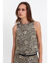 Greek Archaic Kori - Sleeveless Embroidered Cotton Top - Lyst
