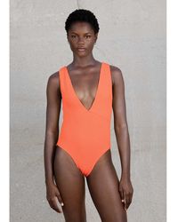 Sorbet Island - Ariel Crinkle V-Neck Swimsuit - Lyst