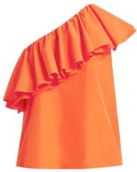 Essentiel Antwerp - Jillian Asymmetric Ruffle Top - Lyst
