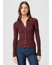 PAIGE - Jayde Ribbed Polo Top - Lyst