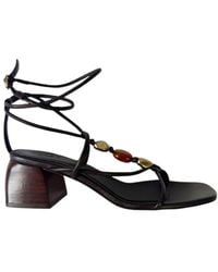 Ba&sh - Caya Leather Heeled Sandals - Lyst