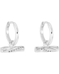 Rachel Jackson - Twisted T Bar Huggie Hoop Earrings - Lyst