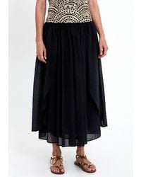 Greek Archaic Kori - Embroidered Midaxi Cotton Skirt - Lyst