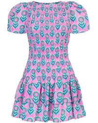 Pink City Prints - Nova Mini Organic Cotton Mini Dress - Lyst