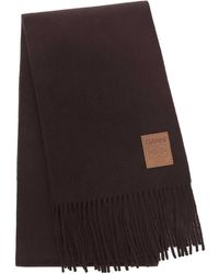 Ganni - Double Face Wool Knit Scarf - Lyst