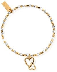 ChloBo - Gold And Silver Interlocking Love Heart Bracelet - Lyst
