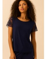 Stripe & Stare - Eco Lace Slouchy Pyjama Top - Lyst