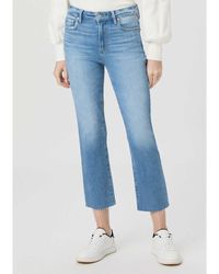 PAIGE - Cindy High Rise Straight Crop Jeans - Lyst